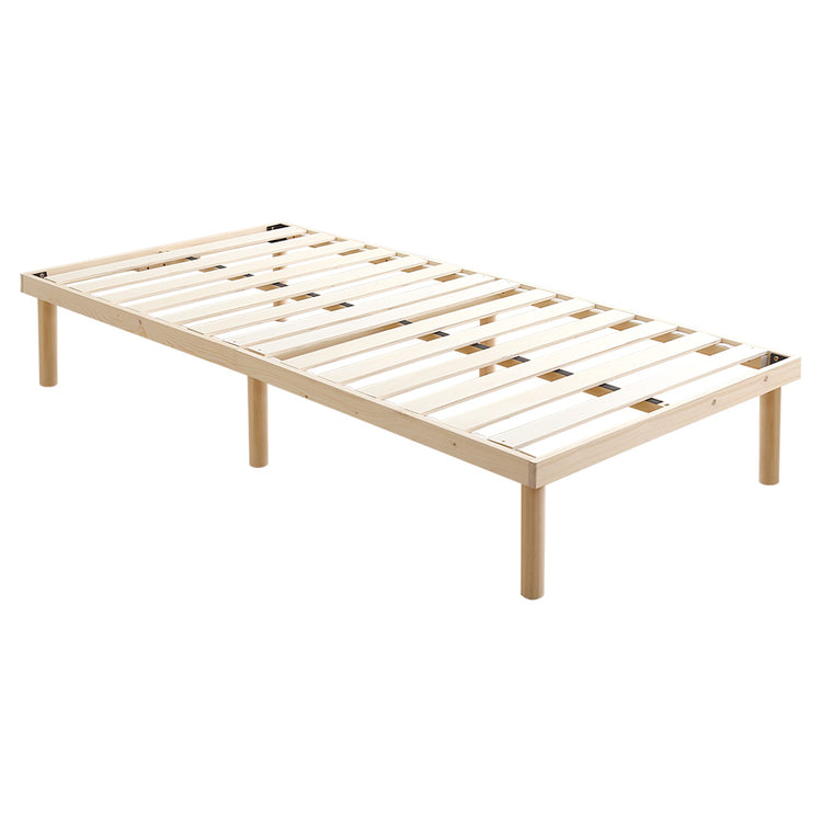 高さ2段階調整脚付きすのこベッド パイン材【シングル】