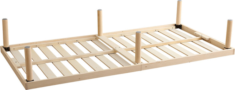 高さ2段階調整脚付きすのこベッド パイン材【シングル】