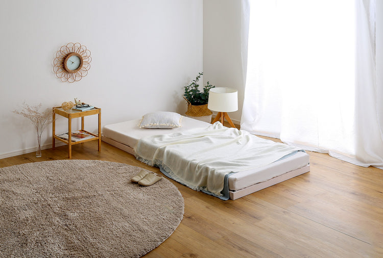 高さ2段階調整脚付きすのこベッド パイン材【シングル】