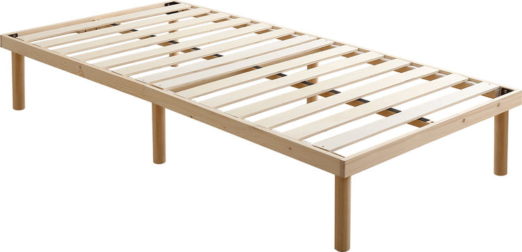 高さ2段階調整脚付きすのこベッド パイン材【シングル】