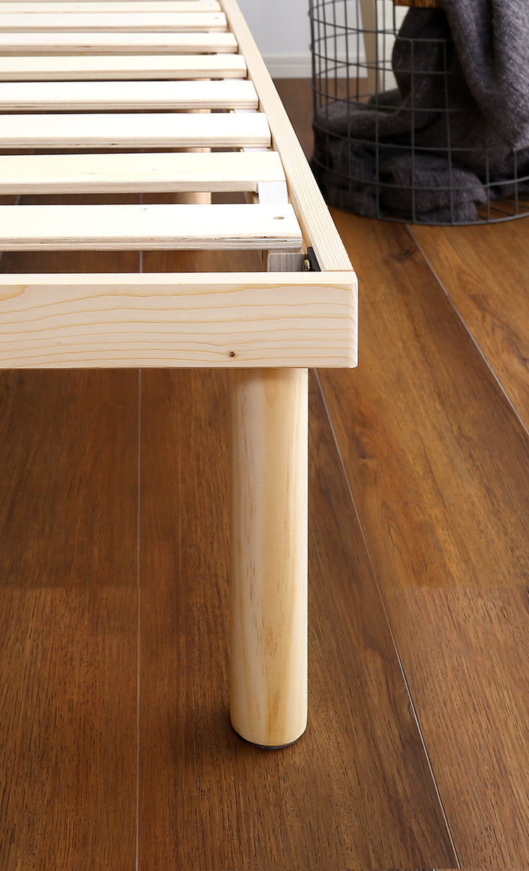 宮セット 高さ2段階調整脚付きすのこベッド パイン材【シングル】