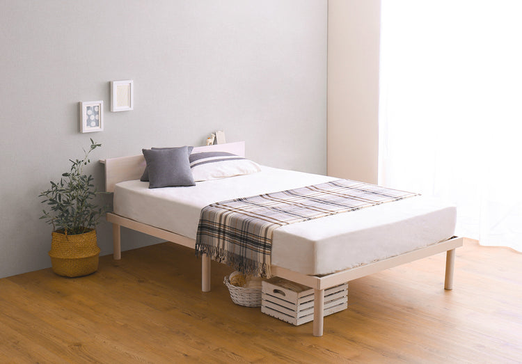 宮セット 高さ2段階調整脚付きすのこベッド パイン材【シングル】