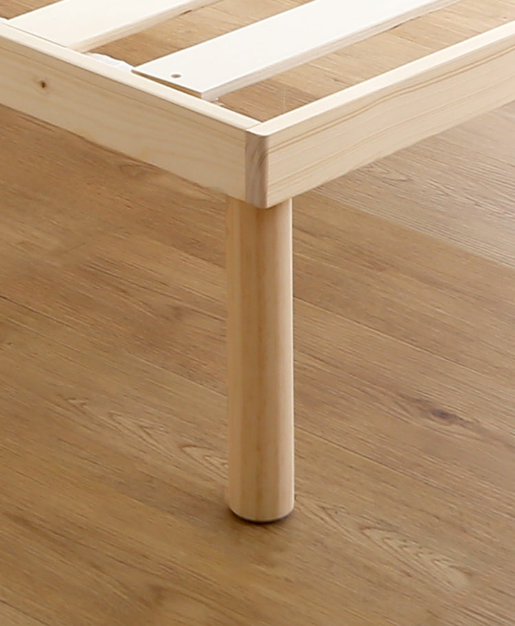 宮セット 高さ2段階調整脚付きすのこベッド パイン材【シングル】