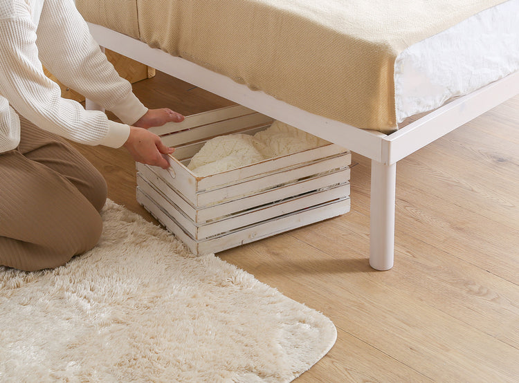 宮セット 高さ2段階調整脚付きすのこベッド パイン材【シングル】