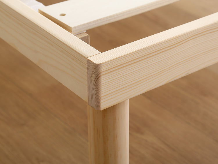 宮セット 高さ2段階調整脚付きすのこベッド パイン材【シングル】