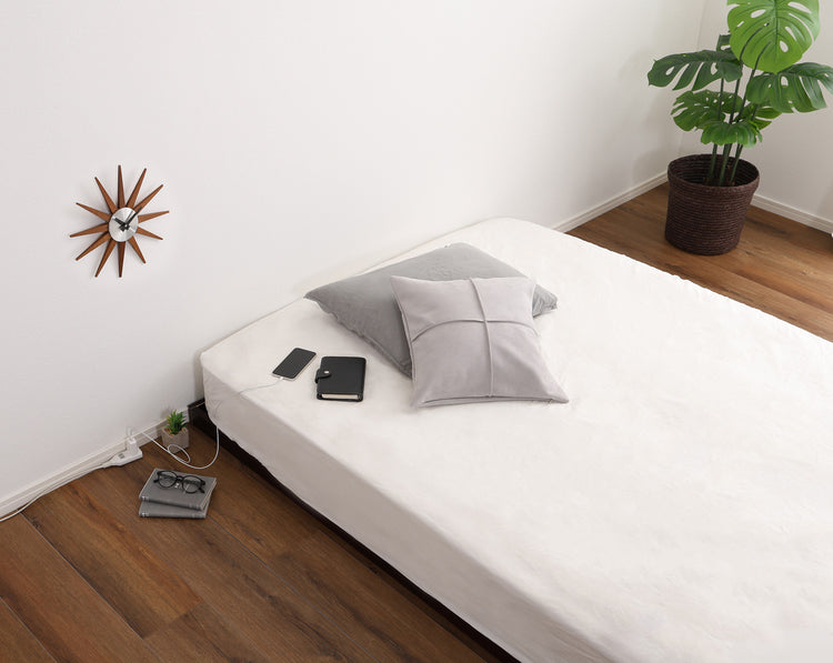 宮セット 高さ2段階調整脚付きすのこベッド パイン材【シングル】