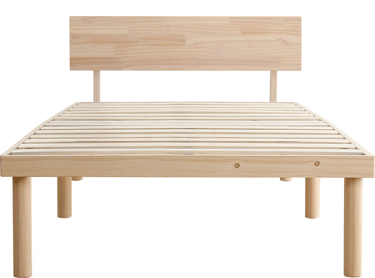 宮セット 高さ2段階調整脚付きすのこベッド パイン材【シングル】