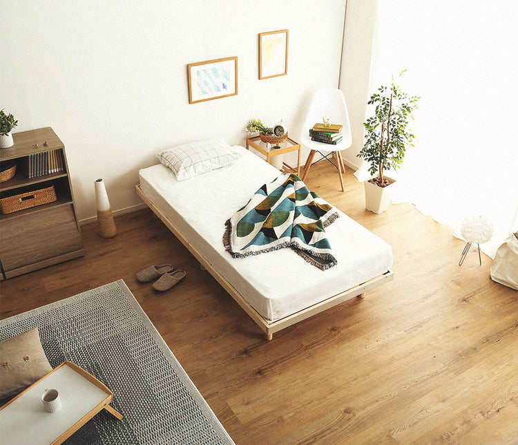 北欧インテリア 天然木すのこベッド 【ダブル】
