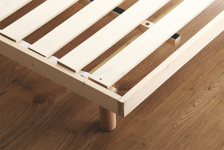 北欧インテリア 天然木すのこベッド 【ダブル】