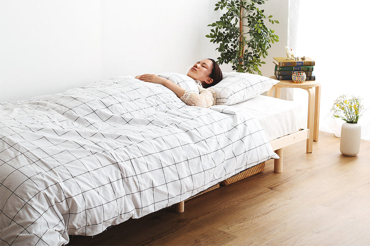 北欧インテリア 天然木すのこベッド 【ダブル】