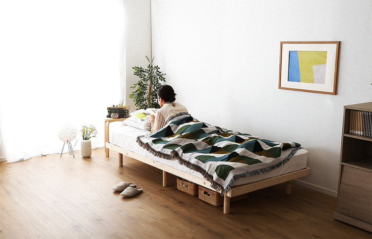 北欧インテリア 天然木すのこベッド 【ダブル】
