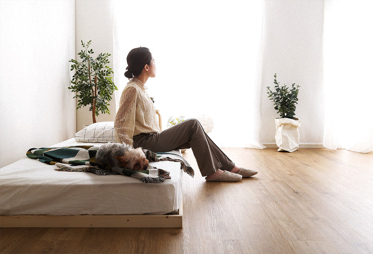 北欧インテリア 天然木すのこベッド 【ダブル】