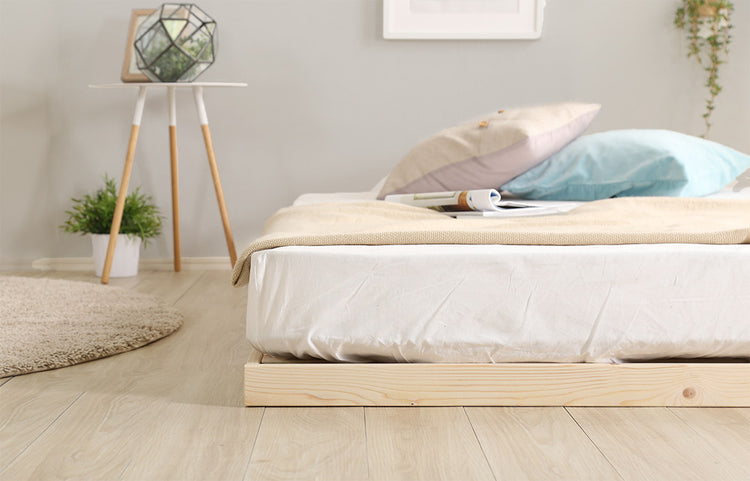 北欧インテリア 天然木すのこベッド 【ダブル】