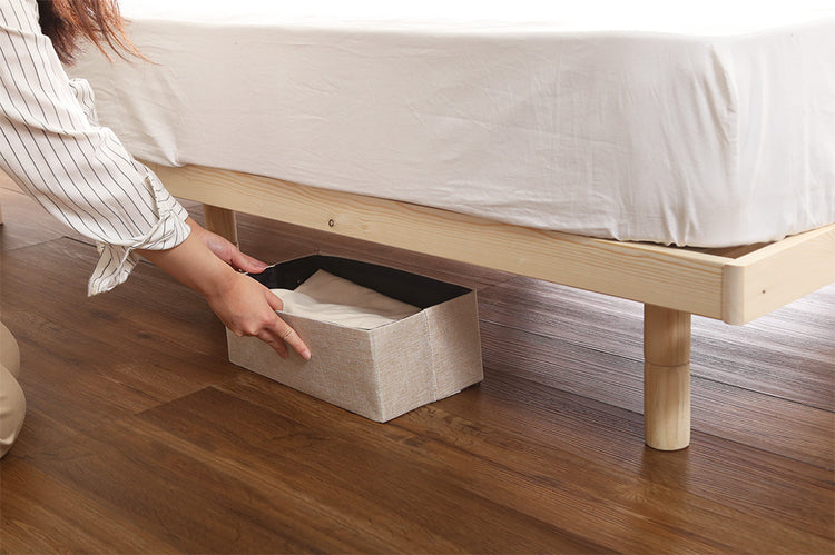 北欧インテリア 天然木すのこベッド 【ダブル】