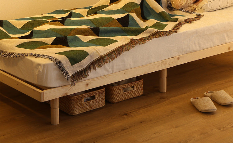 北欧インテリア 天然木すのこベッド 【ダブル】