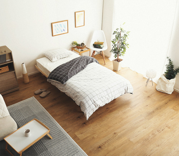 北欧インテリア 天然木すのこベッド 【ダブル】