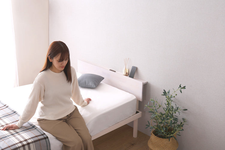 宮単体 高さ2段階調整脚付きすのこベッド パイン材【ダブル】