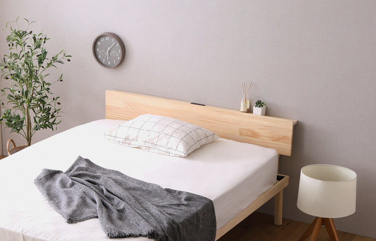 宮単体 高さ2段階調整脚付きすのこベッド パイン材【ダブル】