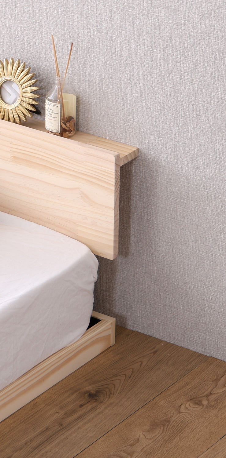 宮単体 高さ2段階調整脚付きすのこベッド パイン材【ダブル】