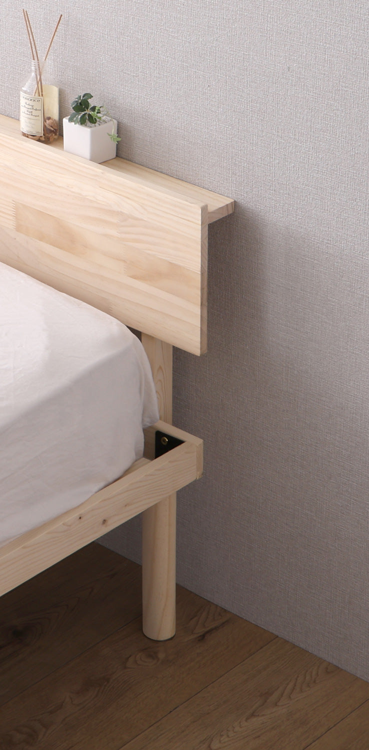 宮単体 高さ2段階調整脚付きすのこベッド パイン材【ダブル】