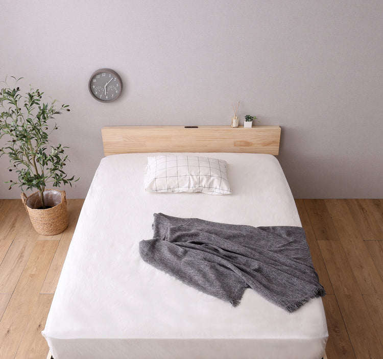 宮単体 高さ2段階調整脚付きすのこベッド パイン材【ダブル】