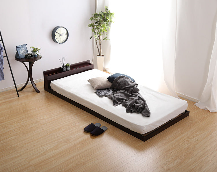 宮セット 高さ3段階調整脚付きすのこベッド パイン材【ダブル】