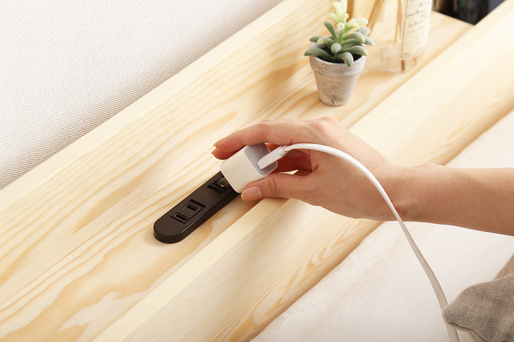 宮セット 高さ3段階調整脚付きすのこベッド パイン材【ダブル】