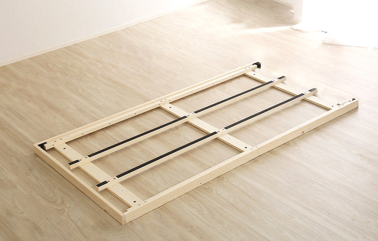 宮セット 高さ3段階調整脚付きすのこベッド パイン材【ダブル】