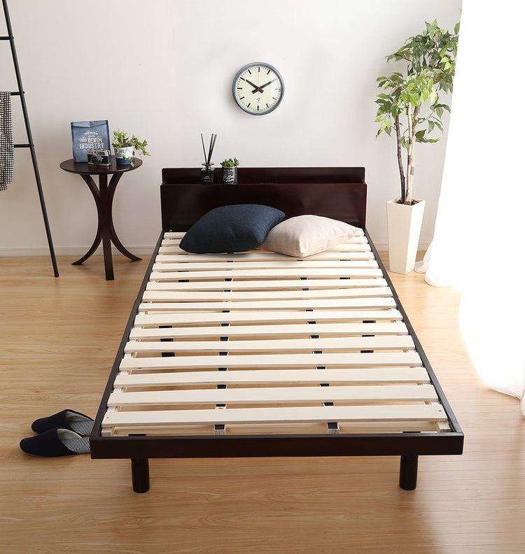 宮セット 高さ3段階調整脚付きすのこベッド パイン材【ダブル】