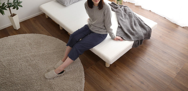 脚付きベッド ウレタンロールマットレス【シングル】