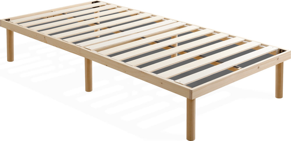 高さ2段階調整脚付きすのこベッド パイン材【シングル】