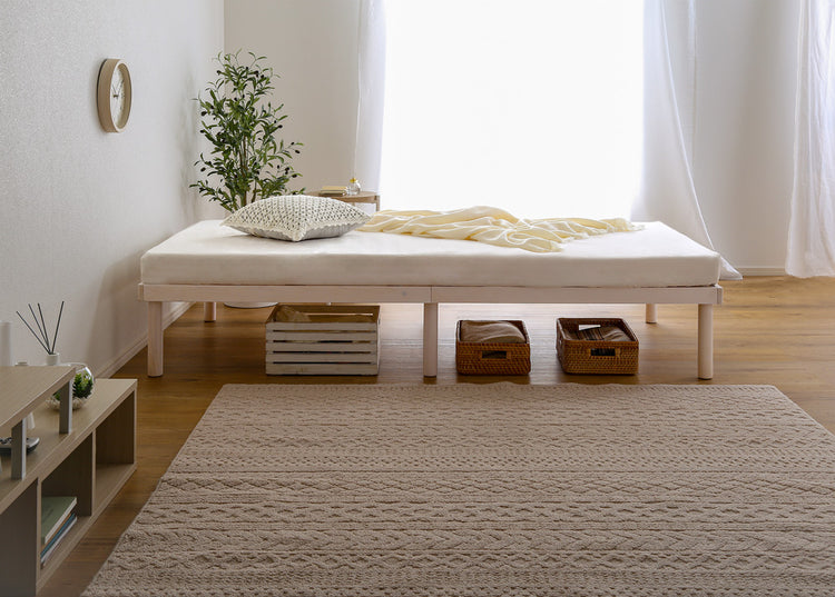 高さ2段階調整脚付きすのこベッド パイン材【シングル】