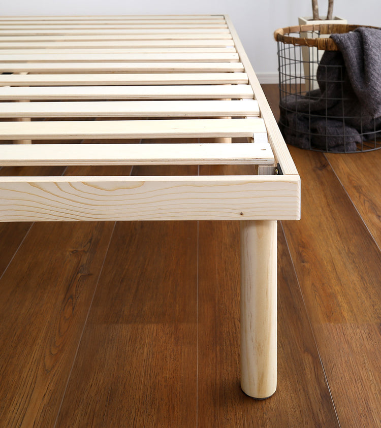 高さ2段階調整脚付きすのこベッド パイン材【シングル】