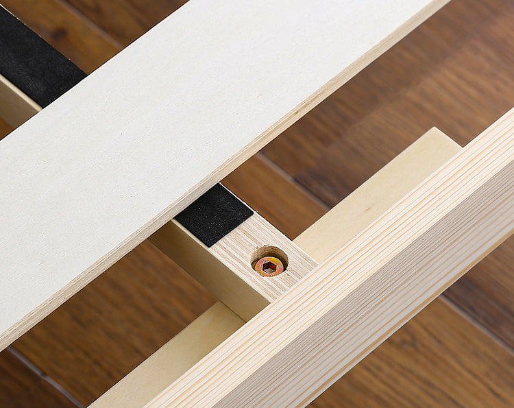 高さ2段階調整脚付きすのこベッド パイン材【シングル】