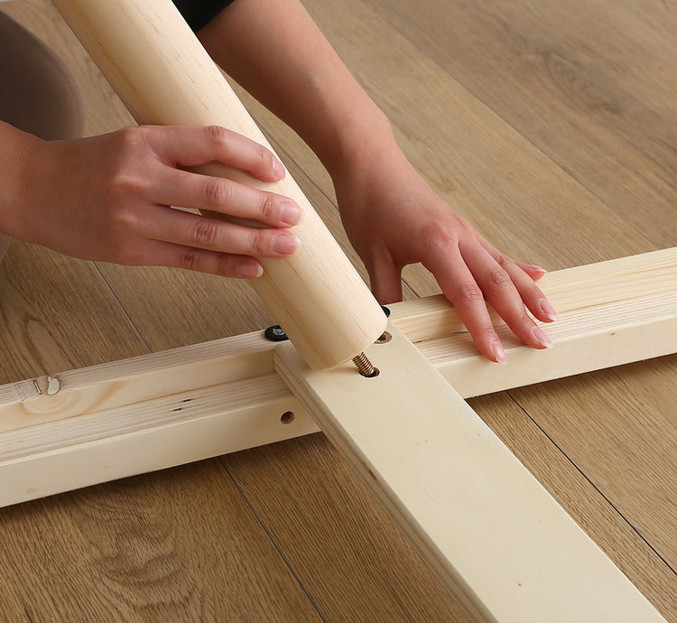 高さ2段階調整脚付きすのこベッド パイン材【シングル】