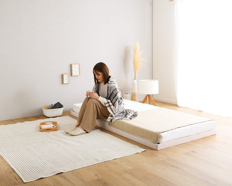 高さ2段階調整脚付きすのこベッド パイン材【シングル】