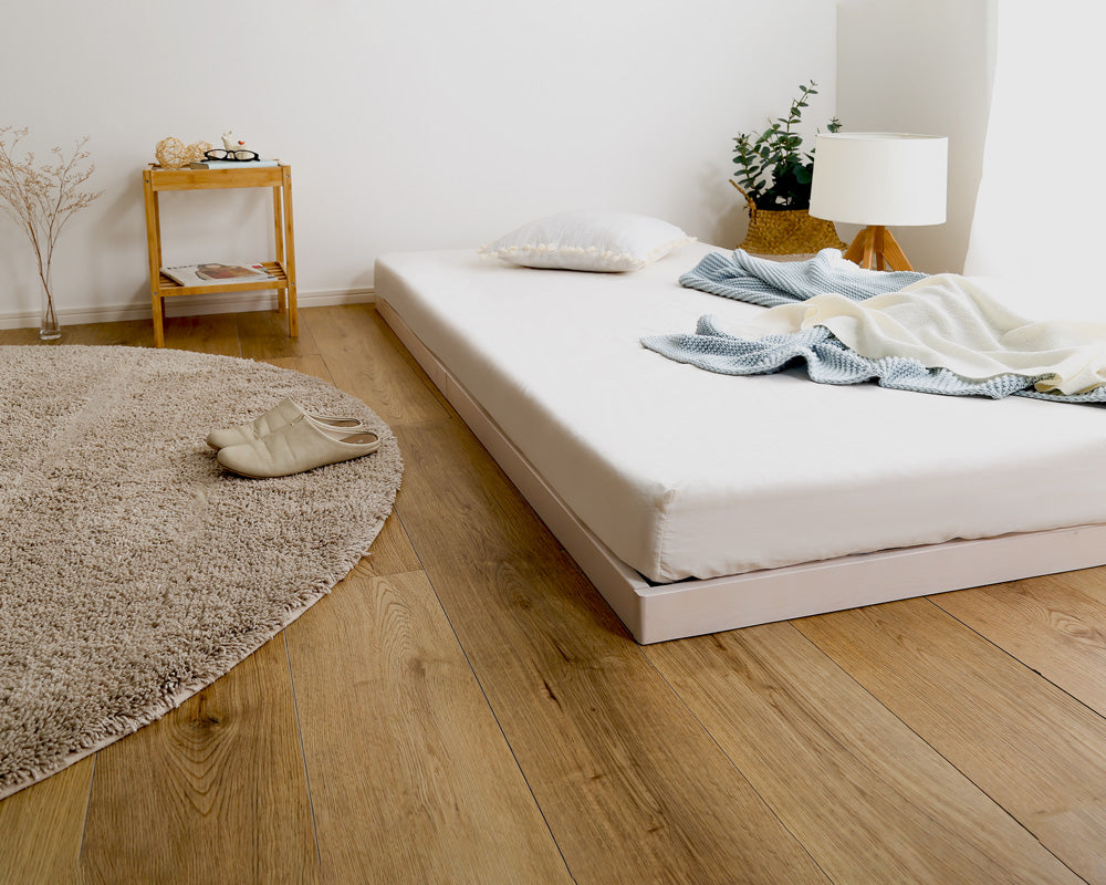 高さ2段階調整脚付きすのこベッド パイン材【シングル】