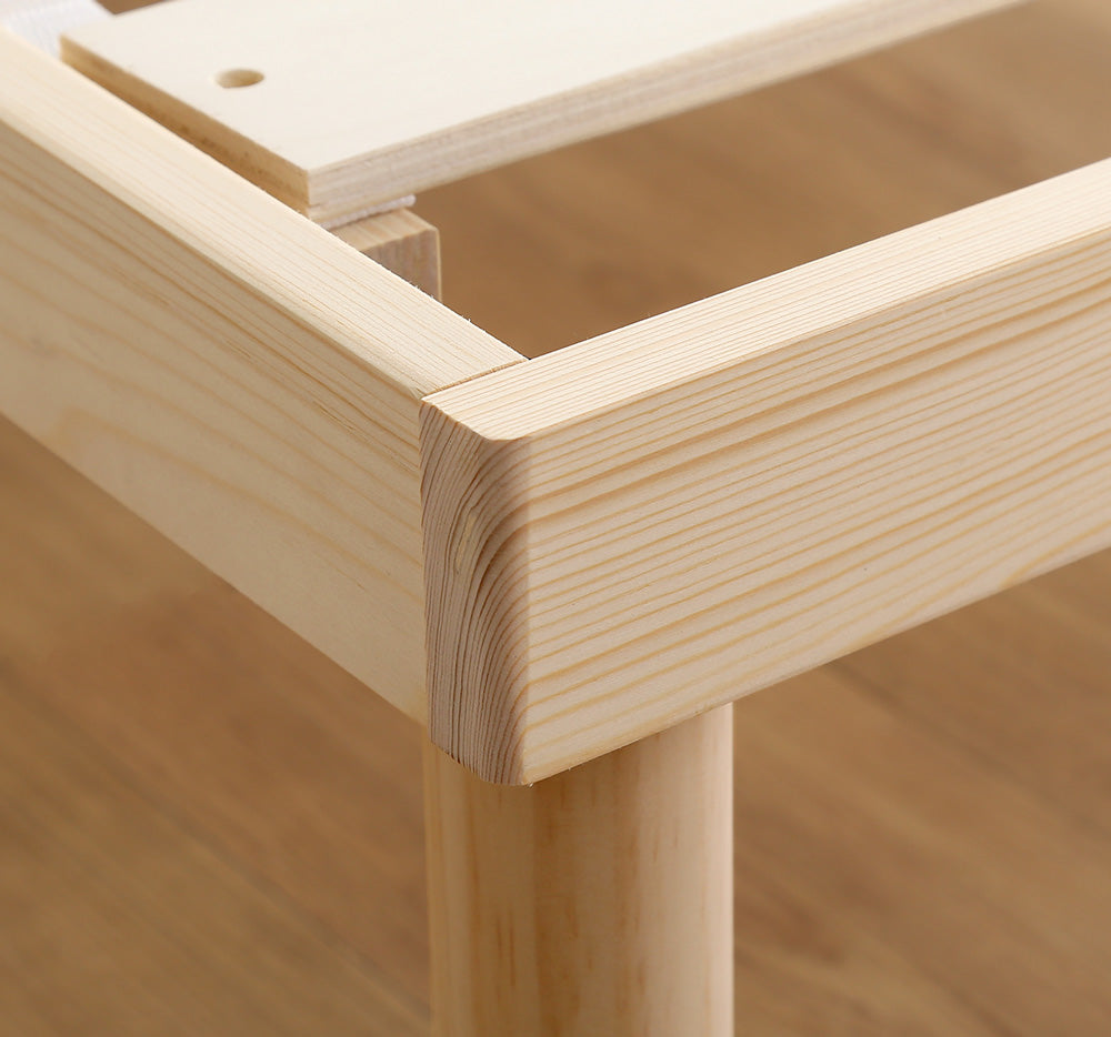 高さ2段階調整脚付きすのこベッド パイン材【シングル】