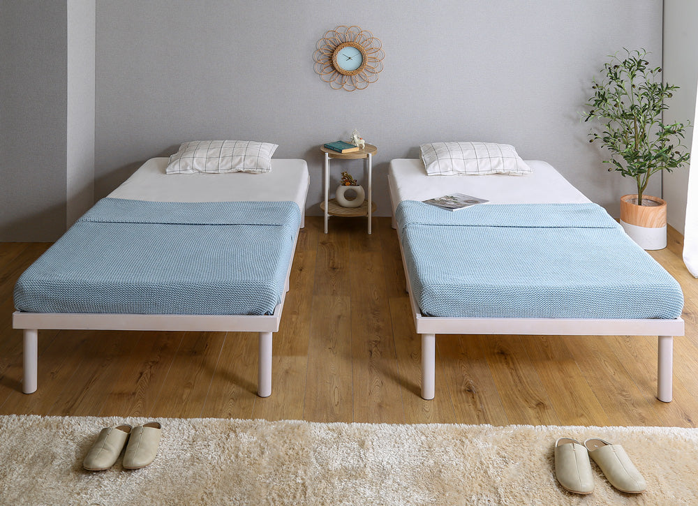 高さ2段階調整脚付きすのこベッド パイン材【シングル】