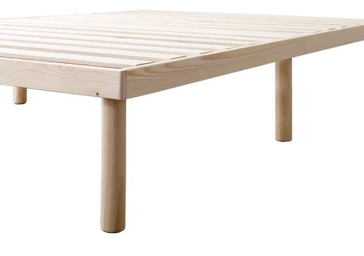 宮セット 高さ2段階調整脚付きすのこベッド パイン材【セミダブル】