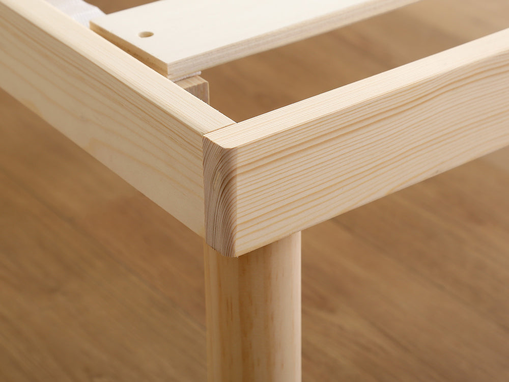 宮セット 高さ2段階調整脚付きすのこベッド パイン材【セミダブル】