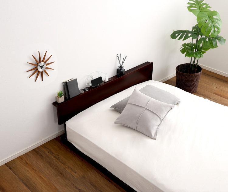 宮セット 高さ2段階調整脚付きすのこベッド パイン材【セミダブル】