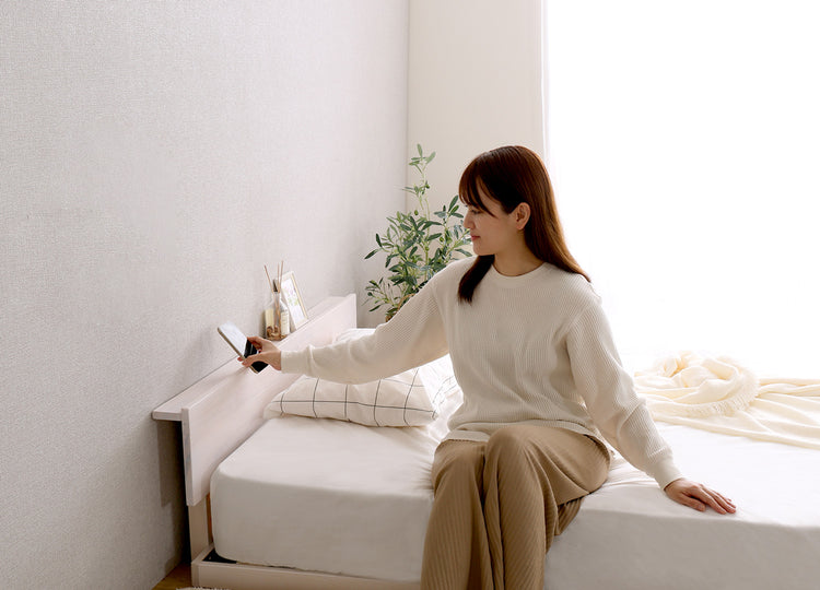 宮セット 高さ2段階調整脚付きすのこベッド パイン材【セミダブル】