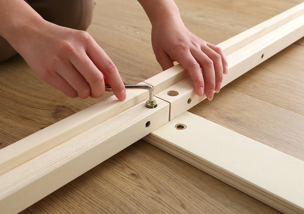 宮セット 高さ2段階調整脚付きすのこベッド パイン材【セミダブル】