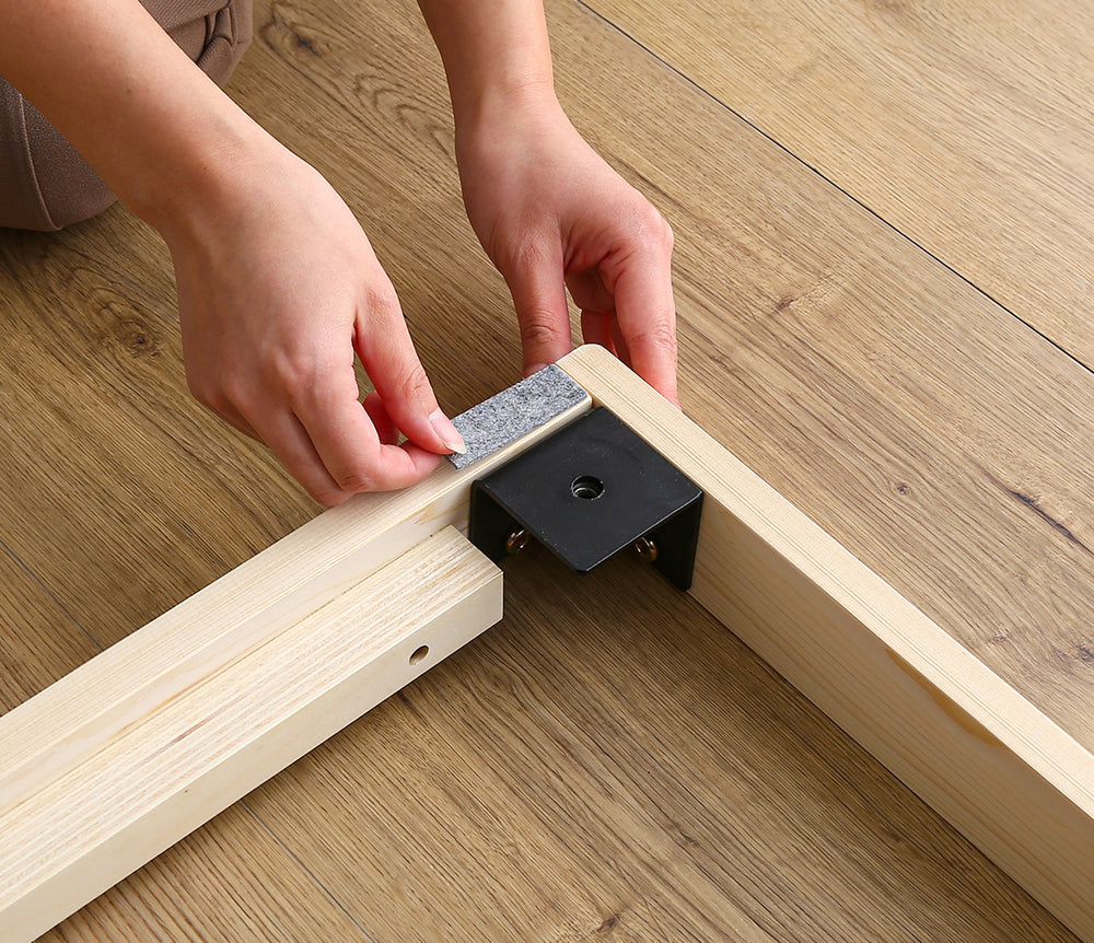 宮セット 高さ2段階調整脚付きすのこベッド パイン材【セミダブル】