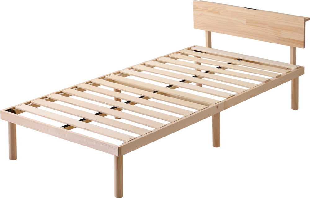 宮セット 高さ2段階調整脚付きすのこベッド パイン材【セミダブル】