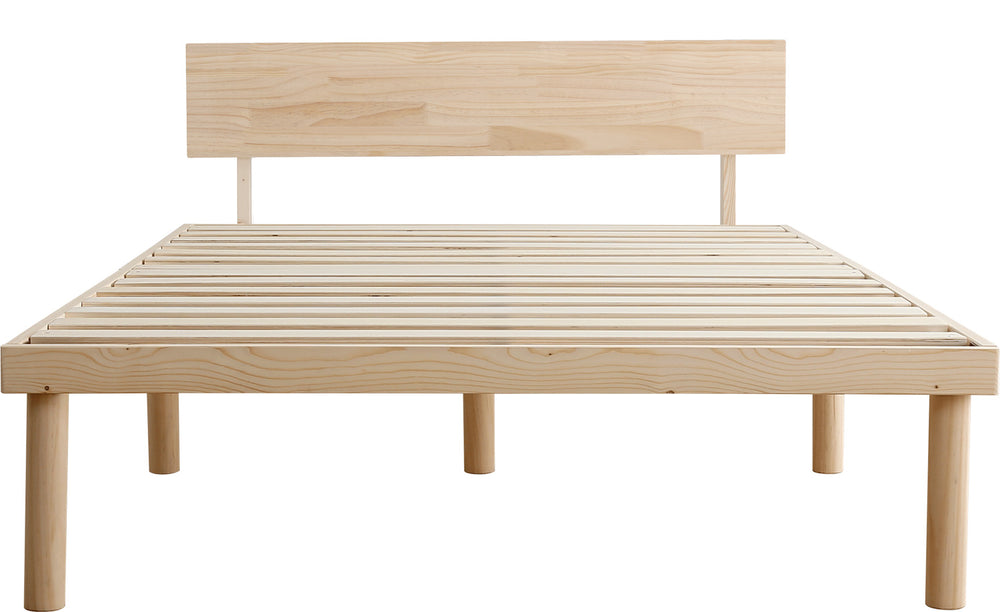 宮セット 高さ2段階調整脚付きすのこベッド パイン材【セミダブル】