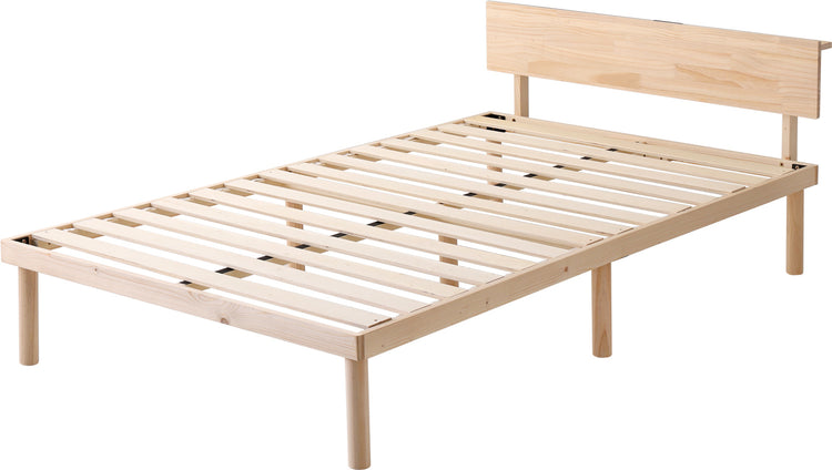 宮セット 高さ2段階調整脚付きすのこベッド パイン材【セミダブル】