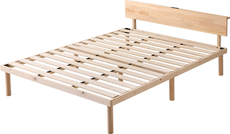 宮セット 高さ2段階調整脚付きすのこベッド パイン材【セミダブル】