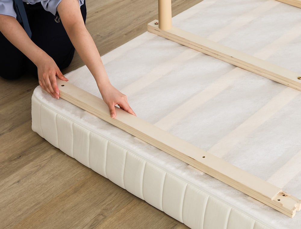 脚付きベッド ポケットコイルロールマットレス［セミダブル］